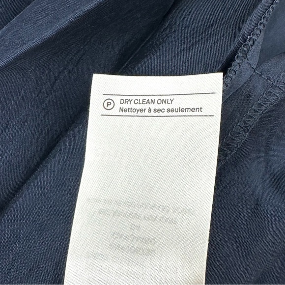 Vince Pleated Satin Midi Skirt Size 6 Evening Cocktail Classic Navy Blue - Picture 11 of 15